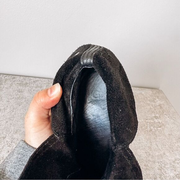 Ugg Black Ankle Boot Leather Size 8.5 - Picture 6 of 6